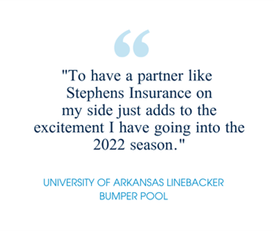 Stephens Insurance Announces Name, Image and Likeness Deal with University of Arkansas Linebacker Bumper Pool
